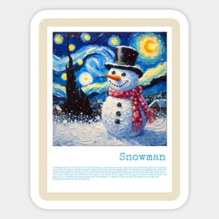 Smile Snowman in starry night Sticker